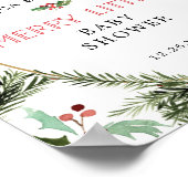 小さな赤メリートラック赤ちゃんシャワー歓迎サイン ポスター (角)