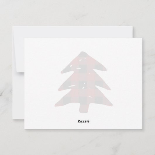 小さな赤空白の水牛の格子状陽気なクリスマス シーズンカード (裏面)