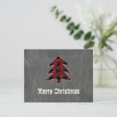 小さな赤空白の水牛の格子状陽気なクリスマス シーズンカード (スタンド正面)