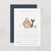 小さな赤面人魚の母親の赤ちゃんシャワーのための助言 エンクロージャーカード (正面/裏面)