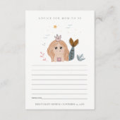 小さな赤面人魚の母親の赤ちゃんシャワーのための助言 エンクロージャーカード (正面)