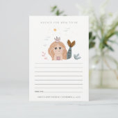 小さな赤面人魚の母親の赤ちゃんシャワーのための助言 エンクロージャーカード (スタンド正面)