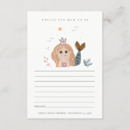 小さな赤面人魚の母親の赤ちゃんシャワーのための助言 エンクロージャーカード