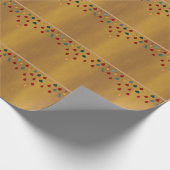 小さな赤/緑の液滴を持つ金ゴールド>ラッピング紙 ラッピングペーパー (角)