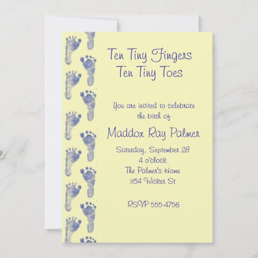 小さな足の指10本 招待状 (正面)