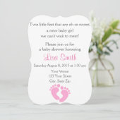 小さな足の赤ちゃん女の子のシャワー招待状 招待状 (スタンド正面)