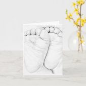 小さな足指のノートカードを切り取る カード (黄色い花)