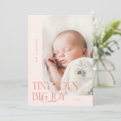 小さな足指の大きな喜び桃の写真誕生のお知らせ 案内状 (スタンド正面)