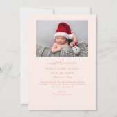 小さな足指の大きな喜び桃の写真誕生のお知らせ 案内状 (裏面)