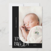 小さな足指ビッグジョイブラックフォト誕生 案内状 (正面)