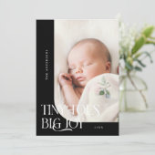 小さな足指ビッグジョイブラックフォト誕生 案内状 (スタンド正面)