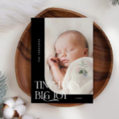 小さな足指ビッグジョイブラックフォト誕生 案内状