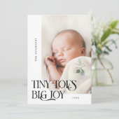 小さな足指大きな喜び白い写真誕生のお知らせ 案内状 (スタンド正面)