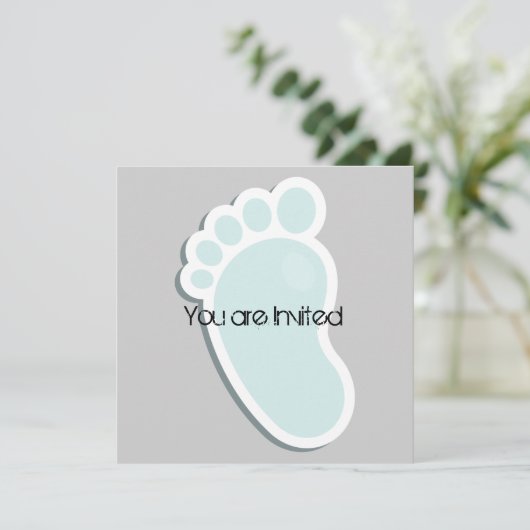 小さな足跡の赤ちゃんシャワー 招待状 (スタンド正面)