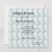 小さな足跡の赤ちゃんシャワー 招待状 (裏面)