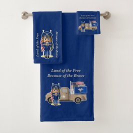 小さな軍隊トラックと空力くるみ割り バスタオルセット