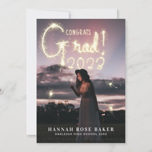 小さな輝き | 2023モダン卒業写真 案内状 (正面)