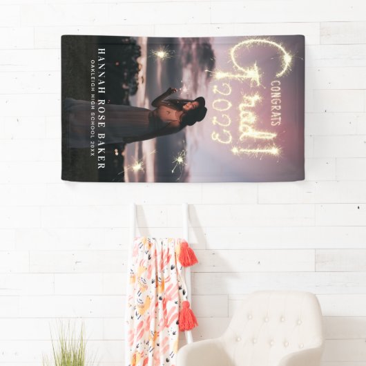 小さな輝き | 2023モダン卒業写真 横断幕 (インサイチュ)