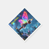小さな輝くクリスマスの妖精がファンタジーを点灯 スタンダードカクテルナプキン (角)