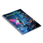 小さな輝くクリスマスの妖精がファンタジーを点灯 ノートブック (右側)