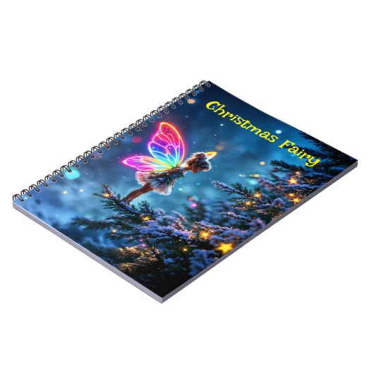 小さな輝くクリスマスの妖精がファンタジーを点灯 ノートブック (左側)