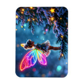 小さな輝くクリスマスの妖精がファンタジーを点灯 マグネット (縦)