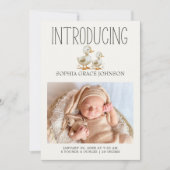 小さな農場のぬいぐるみ動物 赤ちゃんのお知らせ 招待状 (正面)