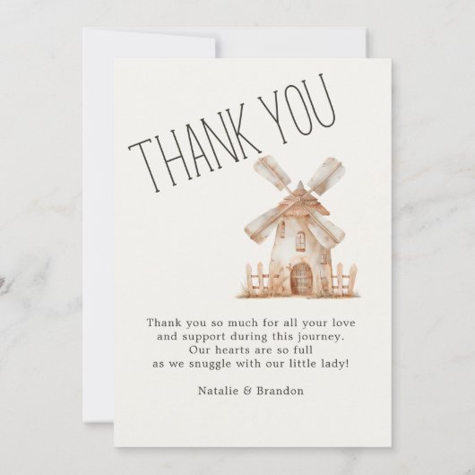 小さな農場のぬいぐるみ動物 赤ちゃんのお知らせ 招待状 (裏面)