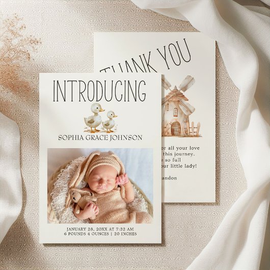 小さな農場のぬいぐるみ動物 赤ちゃんのお知らせ 招待状