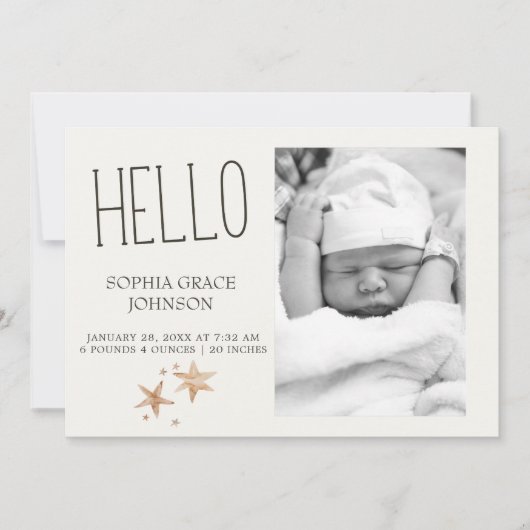 小さな農場のぬいぐるみ動物 赤ちゃんのお知らせ 招待状 (正面)