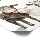 小さな農場の託児所の動物 ベビーシャワーのお礼サイン ポスター (角)