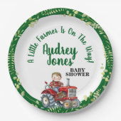 小さな農家が赤ちゃんシャワーを浴びている ペーパープレート (正面)