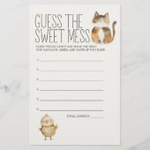 小さな農業動物の赤ちゃんシャワー推測めちゃくちゃなゲーム チラシ (正面)