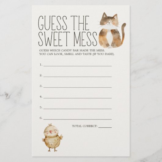 小さな農業動物の赤ちゃんシャワー推測めちゃくちゃなゲーム チラシ (正面)