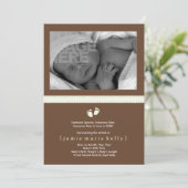 小さな進歩の誕生の発表-ミント 案内状 (スタンド正面)