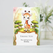 小さな遊び心のあるキリン誕生日 サンキューカード (スタンド正面)