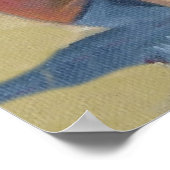 小さな遊男の子が砂の上でシャベルを使って ポスター (角)