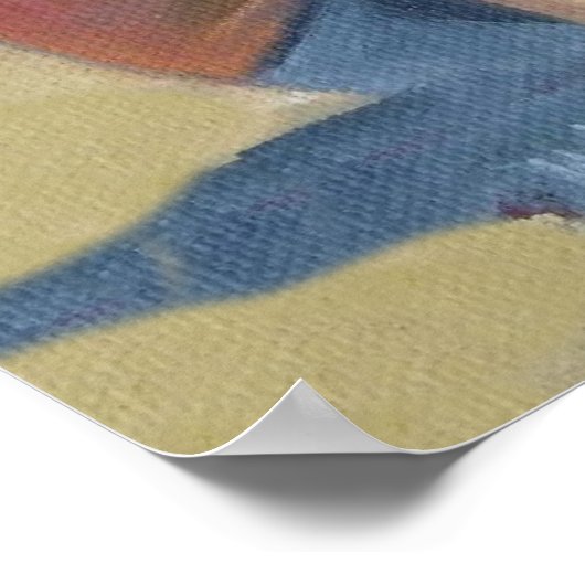 小さな遊男の子が砂の上でシャベルを使って ポスター (角)