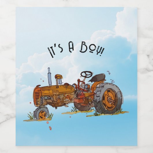 小さな運転手が彼の道を進んでいる ワインラベル (シングルラベル)