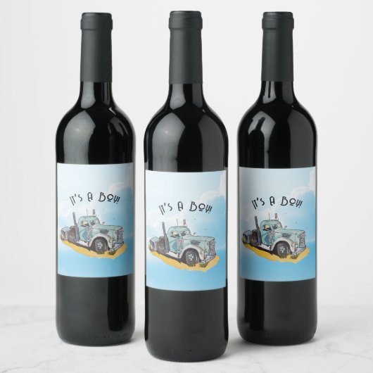 小さな運転手が彼の道を進んでいる ワインラベル (ボトル)