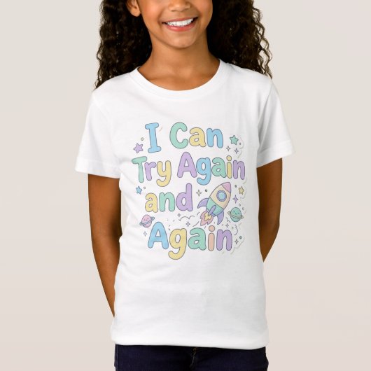 小さな達成者へのポジティブなメッセージ Tシャツ (正面)