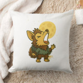 小さな遠吠え人間オオカミ クッション (ブランケット)