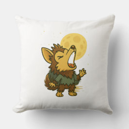 小さな遠吠え人間オオカミ クッション