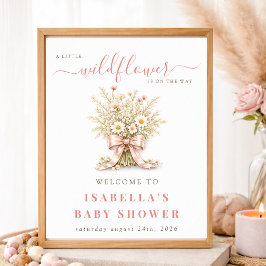 小さな野の花がやってくる ボヘミアンスタイルのベビーシャワー ポスター