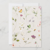 小さな野の花がやってくる ボーホー ベイビー シャワー 招待状 (裏面)