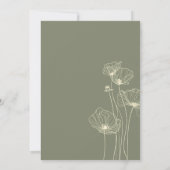 小さな野の花 エレガントなセージグリーンのベイビーシャワー 招待状 (裏面)