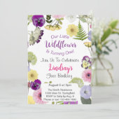 小さな野の花 テーマの誕生日招待状 招待状 (スタンド正面)