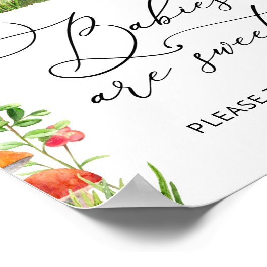 小さな野生のキノコのベビーは甘いポスター ポスター (角)