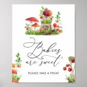 小さな野生のキノコのベビーは甘いポスター ポスター (正面)