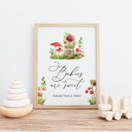 小さな野生のキノコのベビーは甘いポスター ポスター